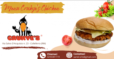 crukye s offerta menu chicken burger colleferro promozione chicken burger con patatine roma