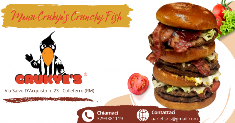 CRUKYE S Offerta menu con burger di pesce Colleferro - promozione menu fish burger Roma