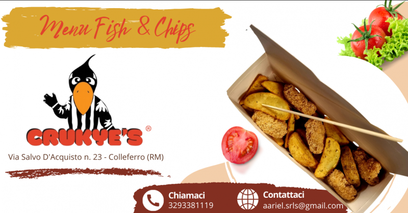 CRUKYE S Offerta menu fish & chips Colleferro - promozione fish & chips Roma