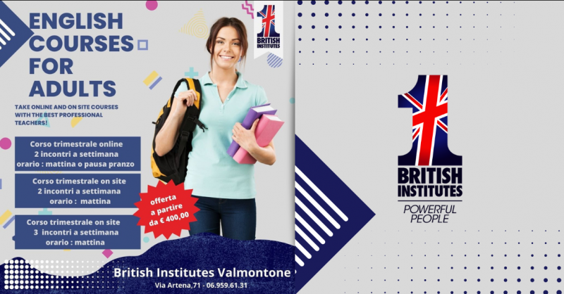 Offerta corso trimestrale di inglese per adulti Valmontone - occasione Corso online di inglese per adulti Roma