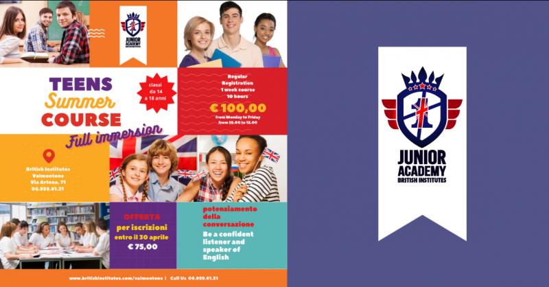 Offerta corso full immersion potenziamento della conversazione in lingua inglese per ragazzi Valmontone Roma