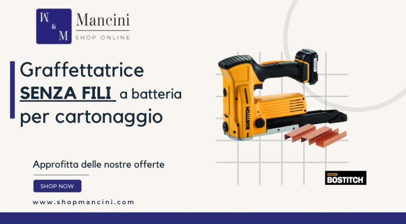  Offerta vendita online graffettatrice senza fili a batteria per scatole