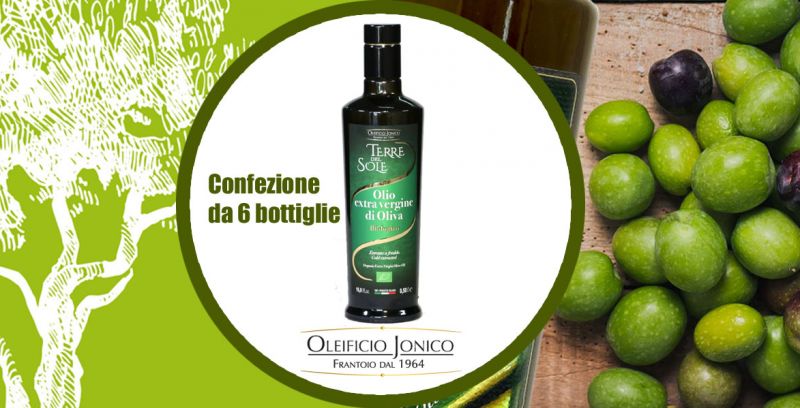  Offerta shop online Olio extravergine Oliva Biologico italiano confezione da 6 bottiglie - Oleificio Jonico