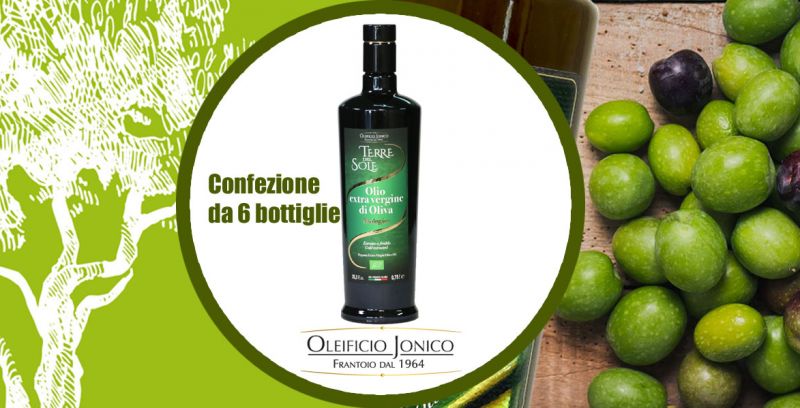 Offerta acquista online cartone 6 bottiglie Olio extravergine Oliva Biologico italiano - Oleificio Jonico