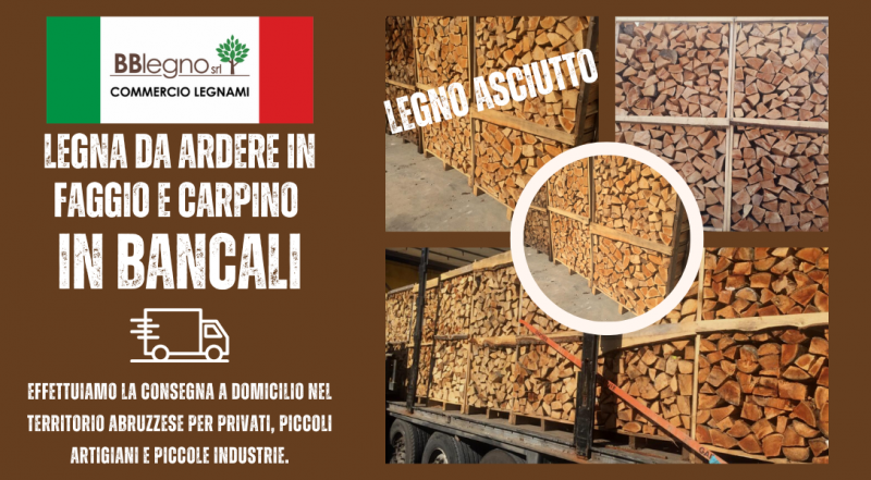  Offerta vendita bancali di legna asciutta Teramo – Occasione vendita legna in faggio e carpino Teramo
