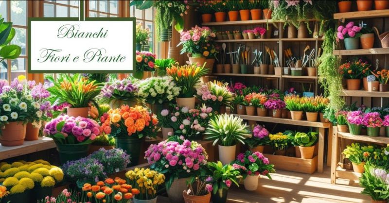 negozio vendita fiori e piante ben fornito