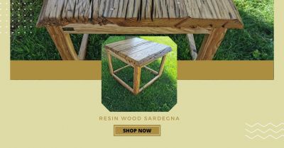  resin wood sardegna offerta tavolino in legno di castagno centenario e legno d ulivo