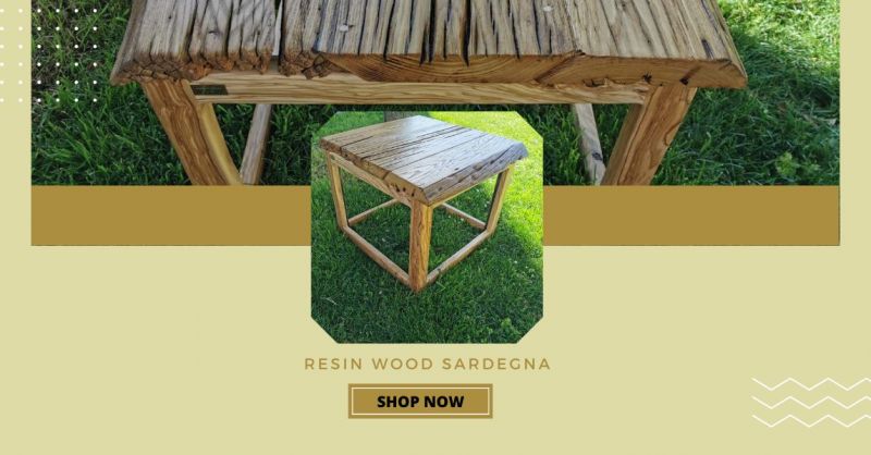    Resin Wood Sardegna - offerta tavolino in legno di castagno centenario e legno d ulivo