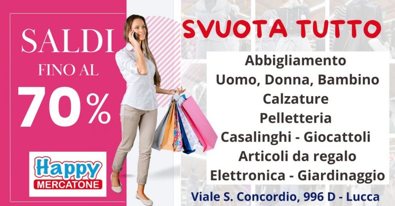 negozio svuota tutto con sconti fino al 70