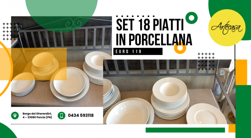 Offerta vendita piatti in porcellana Pordenone – occasione vendita Set 18 piatti Pordenone