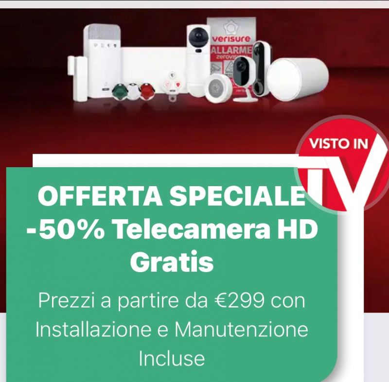  Offerta Natalizia Verisure Telecamera HD Omaggio Reggio Emilia Modena - Occasione allarmia per la casa contati Reggio Emilia