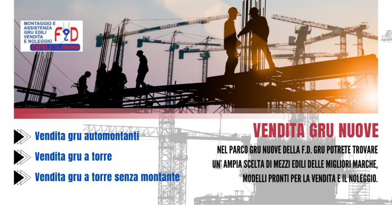  Offerta Vendita gru nuove automontanti Bologna Modena – Occasione Vendita gru nuove a torre Bologna Modena