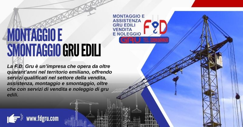 trova azienda specializzata montaggio e smontaggio Gru Edili in cantiere