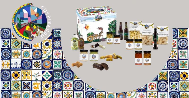 Geschenkbox für besondere Anlässe, typische sizilianische Speisen und Weine
