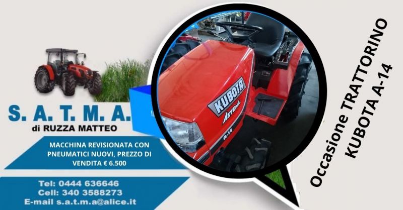 Occasione vendita trattorino usato garantito Kubota A14 20CV potenza