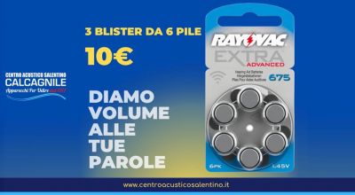 offerta blister pile rayovac per apparecchi acustici