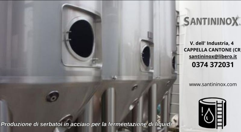 produzione di serbatoi in acciaio per la fermentazione di liquidi