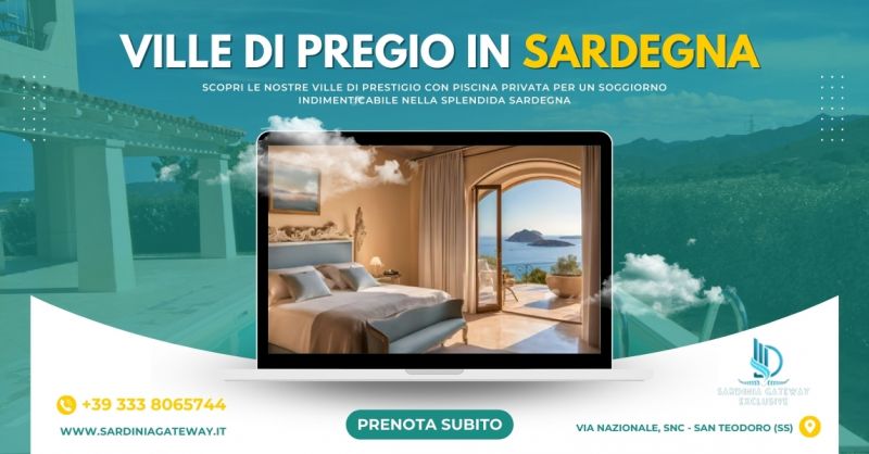 Ville di pregio con piscina privata in affitto in Sardegna