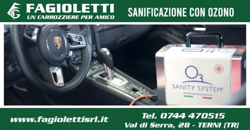 AUTOCARROZZERIA FAGIOLETTI OFFERTA SANIFICAZIONE IGIENIZZAZIONE AUTO CON OZONO TERNI