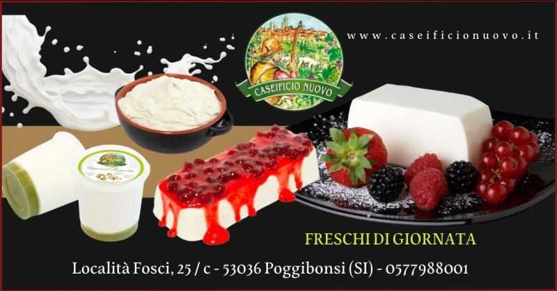 offerta formaggi freschi e dolci freschi caseificio Siena - CASEIFICIO NUOVO