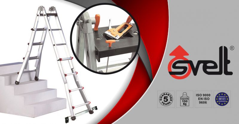   SVELT SPA - Leiter-Angebot SCALISSIMA MIT STABILISATORSTREBE Maximale Höhe 4,10 m Made in Italy