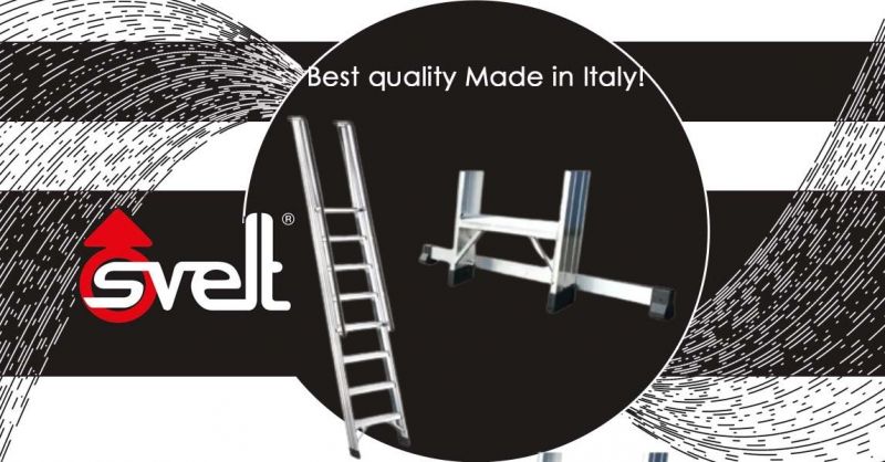  Made in Italy Hochwertige Einkammertreppe Day mit Stufe, geeignet für den Zugang zu Dachböden und Zwischengeschossen für den professionellen Gebrauch.