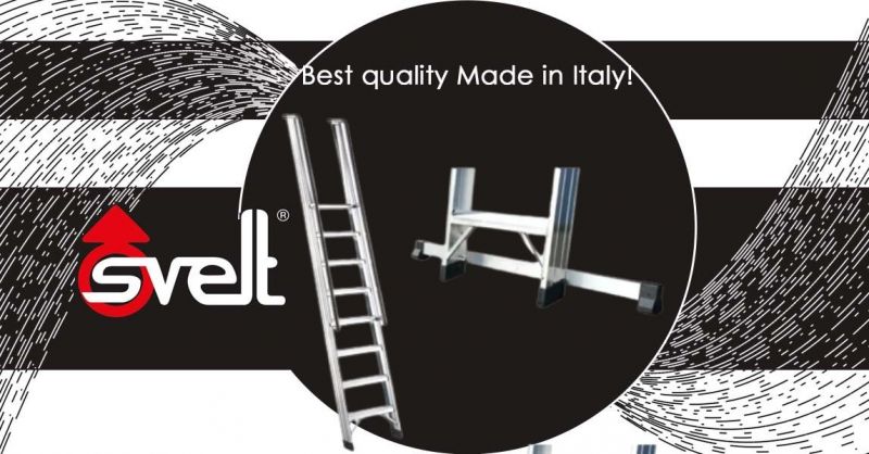 Made in Italy Hochwertige Einkammertreppe Day mit Stufe, geeignet für den Zugang zu Dachböden und Zwischengeschossen für den professionellen Gebrauch.