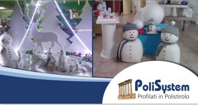 offerta addobbi natalizi polistirolo vetrine spazi espositivi assemini