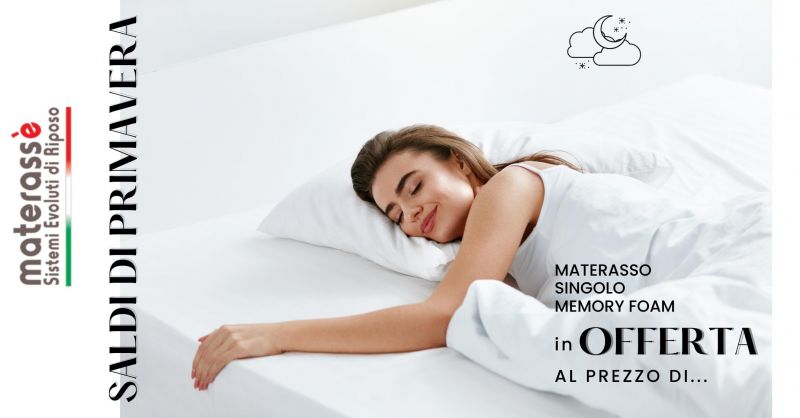 PROMOZIONE MATERASSO SINGOLO IN MEMORY FOAM SFODERABILE CON PORTANZA DIFFERENZIATA