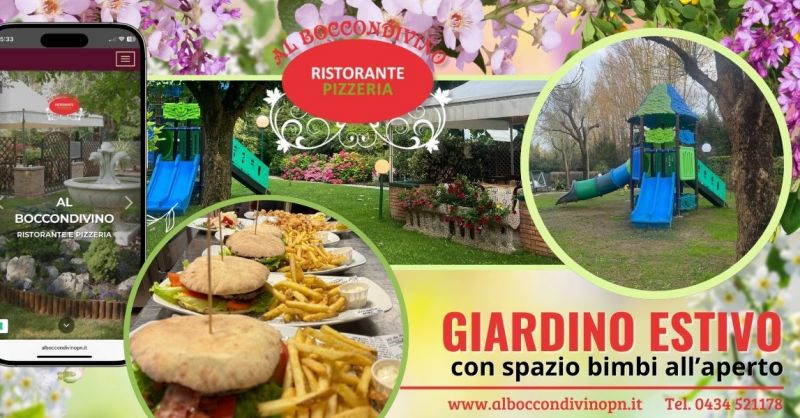 Ristorante con spazio esterno e area giochi per bambini