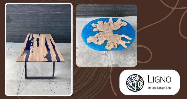 Tavoli artigianali in legno e resina epossidica L' Amico del Legno