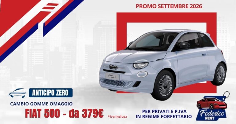 Noleggio a lungo termine Fiat 500 a Lecce da Federico Rent