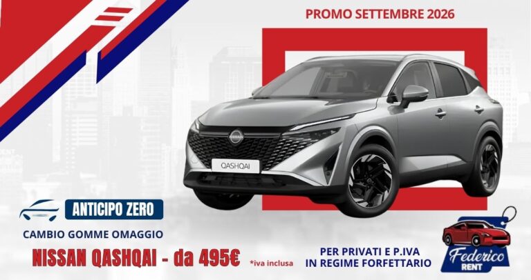 Noleggio a lungo termine Nissan Qashqai a Lecce da Federico Rent