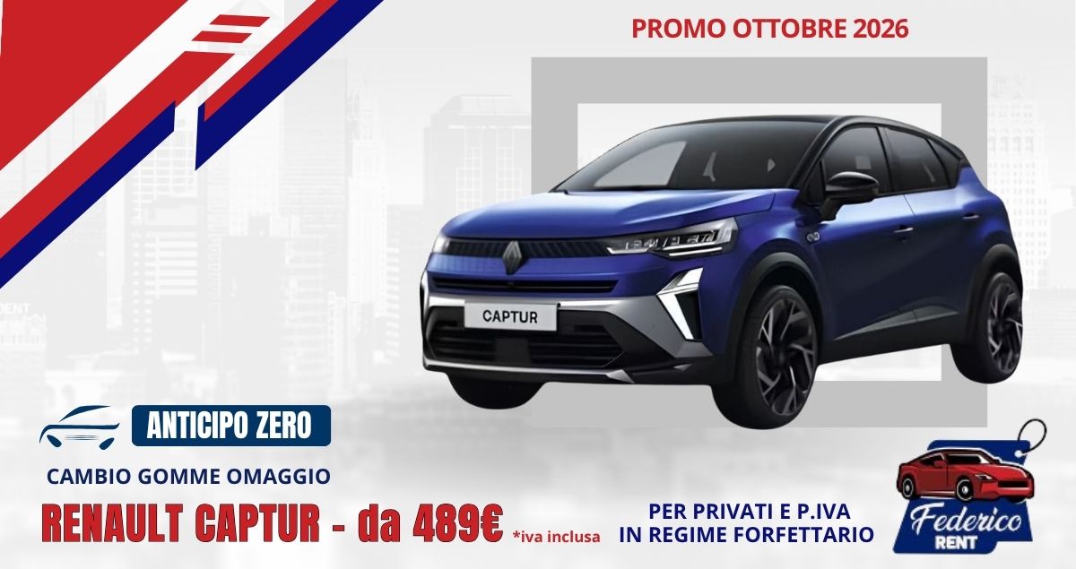 noleggio a lungo termine renault captur per regime forfettario a lecce da federico rent