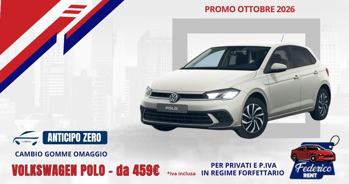 noleggio a lungo termine volkswagen polo per regime forfettario a lecce da federico rent