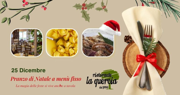 Pranzo di Natale a menù fisso a Fano al Ristorante Pizzeria La Quercia