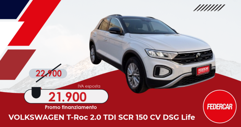 Volkswagen T-Roc 2.0 TDI SCR 150 CV DSG Life in offerta a Lecce da Federcar